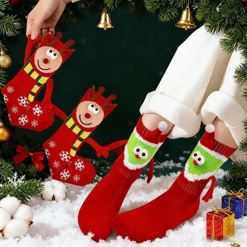 Chaussettes courtes en polycoton à motifs festifs (4 paires) - Rouge - 40(US1-7) - image 3