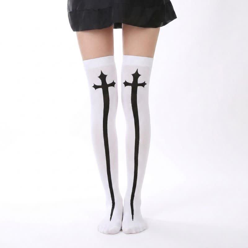 Chaussettes hautes amusantes à motif squelette pour Halloween (3 paires) - UN - UE36-43 (US3-9) - image 1