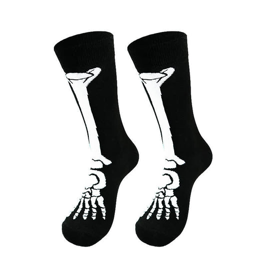 Chaussettes mi-mollet en coton à motif squelette d'Halloween (3 paires) - UN - UE36-43 (US3-9) - image 0
