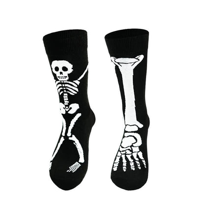 Chaussettes mi-mollet en coton à motif squelette d'Halloween (3 paires) - C - UE36-43 (US3-9) - image 2