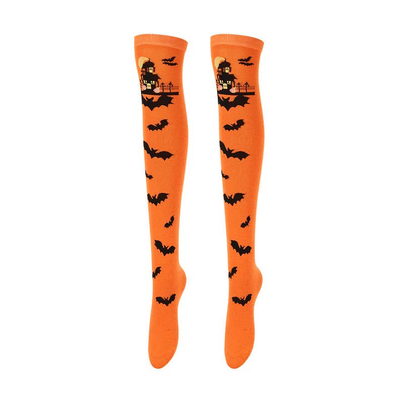 Chaussettes hautes à motifs assortis pour Halloween (4 paires) - D - UE36-43 (US3-9) - image 1