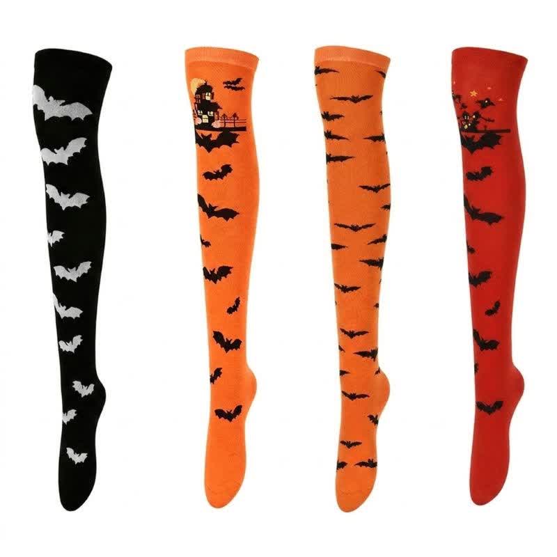 Chaussettes hautes à motifs assortis pour Halloween (4 paires) - Multicolore - UE36-43 (US3-9) - image 4