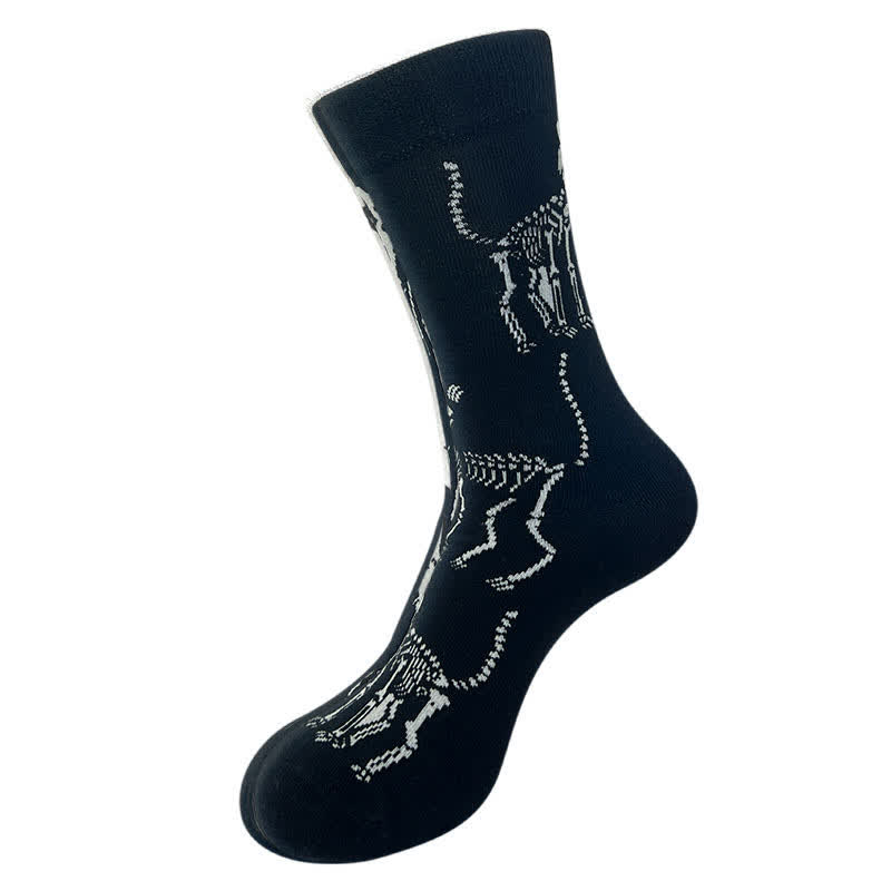 Chaussettes montantes à imprimé toile d'araignée pour Halloween (5 paires) - C - UE36-43 (US3-9) - image 3