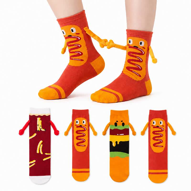 Chaussettes courtes en polycoton à imprimé alimentaire ludique (3 paires) - image 0