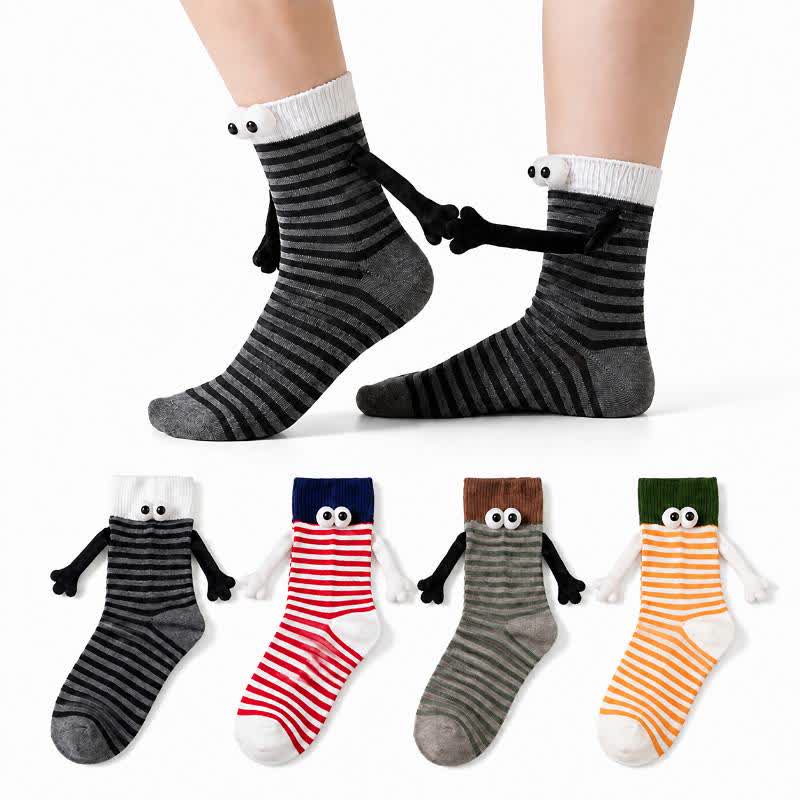 Chaussettes rayées fantaisie à motifs (4 paires) - Multicolore - 40(US2-7) - image 0