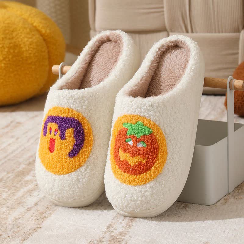 Pantoufles en peluche pour Halloween, sorcière fantôme et lanterne - UN - EU44-45(US10-11) - image 1