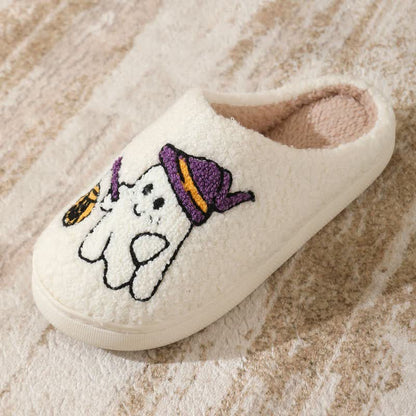 Pantoufles en peluche pour Halloween, sorcière fantôme et lanterne - image 7