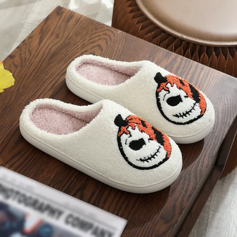 Pantoufles en peluche citrouille d'Halloween - G - EU44-45(US10-11) - image 6