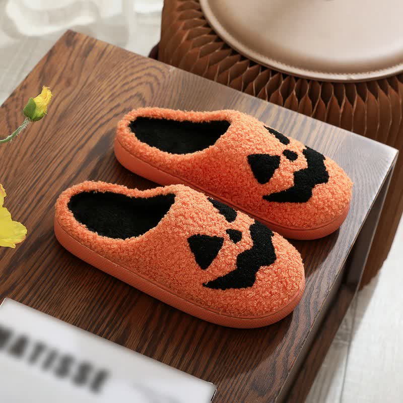 Pantoufles en peluche citrouille d'Halloween - C - EU44-45(US10-11) - image 2