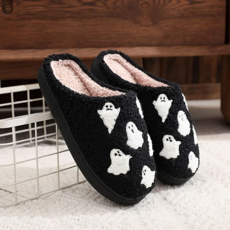 Pantoufles duveteuses minimalistes et festives pour Halloween - B - EU44-45(US10-11) - image 1