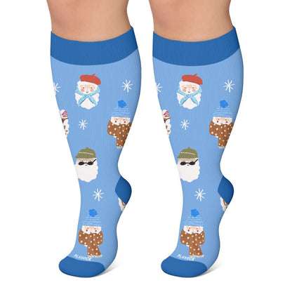 Chaussettes de compression Casse-Noisette Père Noël grandes tailles - Bleu - 4XL - image 5