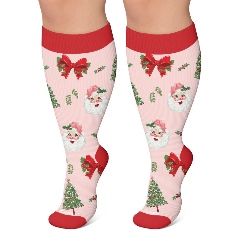 Chaussettes de compression Casse-Noisette Père Noël grandes tailles - Rose - 4XL - image 6