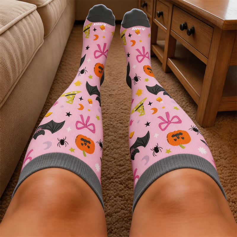 Chaussettes de compression grandes tailles à motifs chats effrayants - image 3