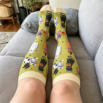 Chaussettes de compression grandes tailles à motifs chats effrayants - image 2