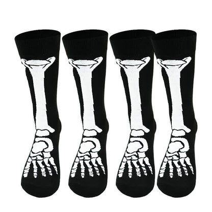 Chaussettes mi-mollet en coton à motif squelette d'Halloween (3 paires) - image 6