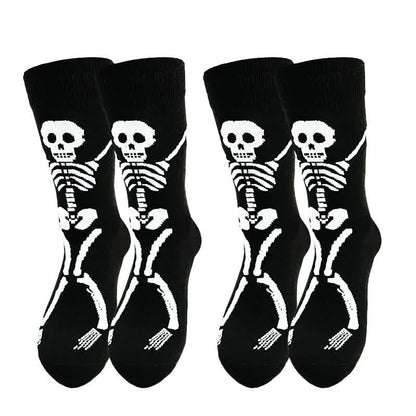 Chaussettes mi-mollet en coton à motif squelette d'Halloween (3 paires) - image 3