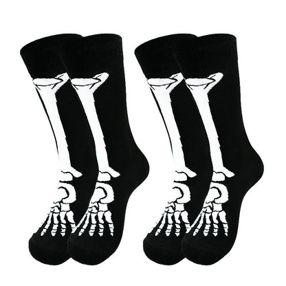 Chaussettes mi-mollet en coton à motif squelette d'Halloween (3 paires) - image 4