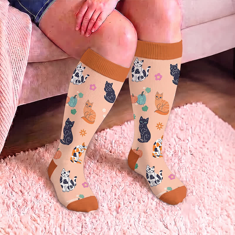 Chaussettes de compression Moonlit Kitty grandes tailles - image 2