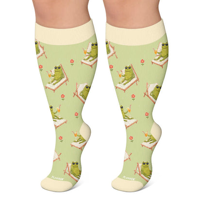 Chaussettes de compression Lazy Frog Cat grandes tailles - Vert clair - 4XL - image 5