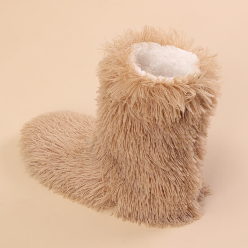 Chaussettes-chaussons kaki duveteuses et moelleuses - image 2