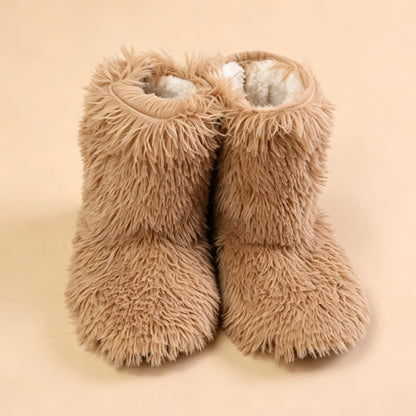 Chaussettes-chaussons kaki duveteuses et moelleuses - image 1
