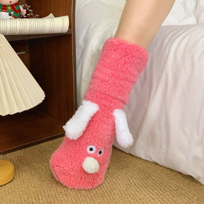 Chaussettes-chaussons kaki à motif chiot aux yeux globuleux - Rose - 42(US3-8) - image 6