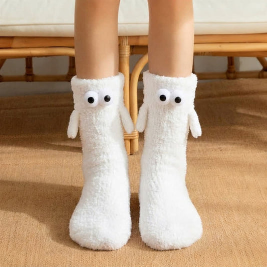 Chaussettes-chaussons tubulaires blanches à yeux mobiles (4 paires) - Blanc - EU36-42(US3-8.5) - image 0