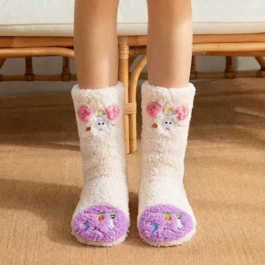 Chaussettes-chaussons à motif couronne rose fuchsia - Violet - EU36-42(US3-8.5) - image 0