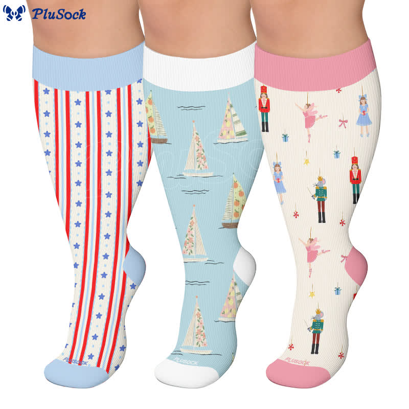 Chaussettes de compression Casse-Noisette Voilier Grande Taille - image 0