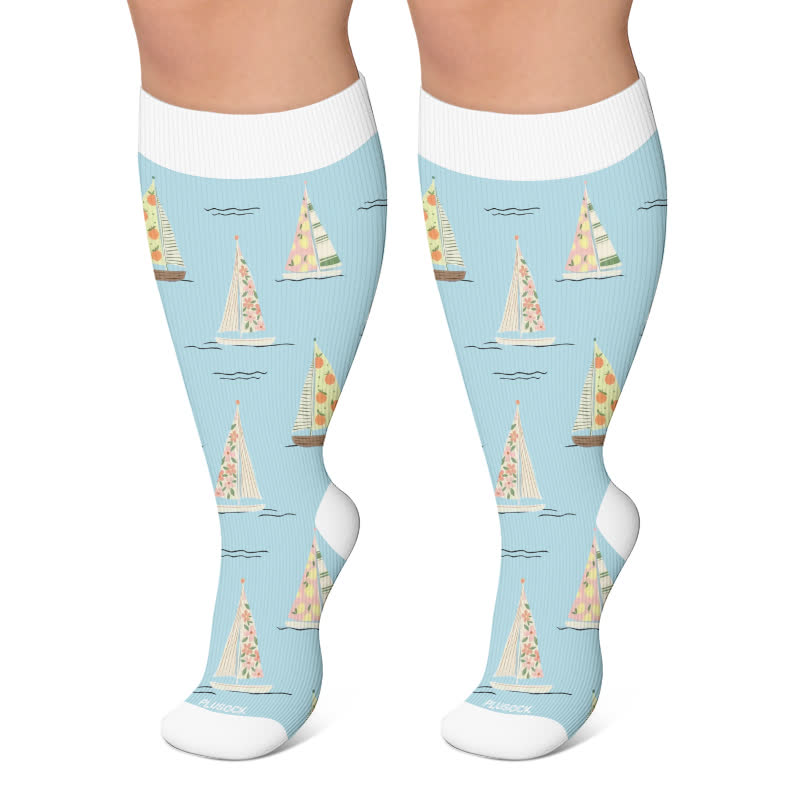 Chaussettes de compression Casse-Noisette Voilier Grande Taille - Bleu - 4XL - image 4