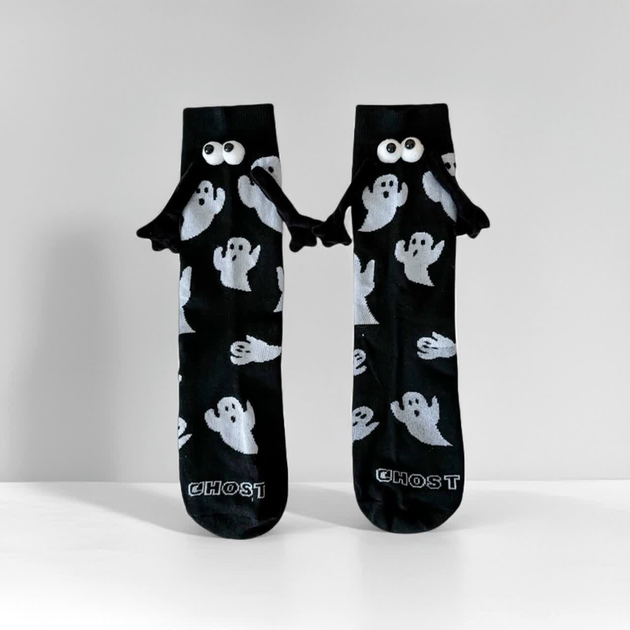 Chaussettes magnétiques fantômes pour tenir la main (4 paires) - Noir - EU36-40(US3-7) - image 2