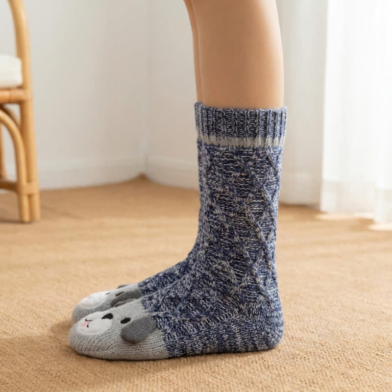 Chaussettes-chaussons doublées polaire à carreaux bordeaux - image 1