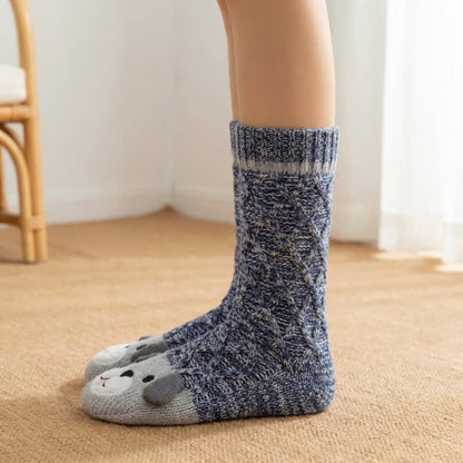 Chaussettes-chaussons doublées polaire à carreaux bordeaux - image 1