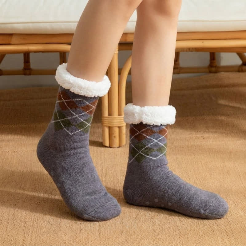 Chaussettes-chaussons tricotées à motif de chiot bleu-gris - image 4