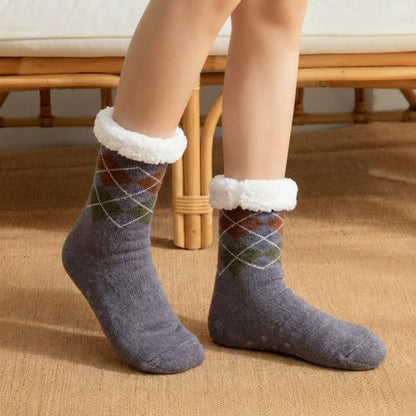 Chaussettes-chaussons tricotées à motif de chiot bleu-gris - image 4