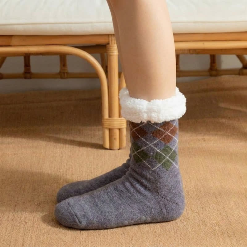Chaussettes-chaussons tricotées à motif de chiot bleu-gris - image 3