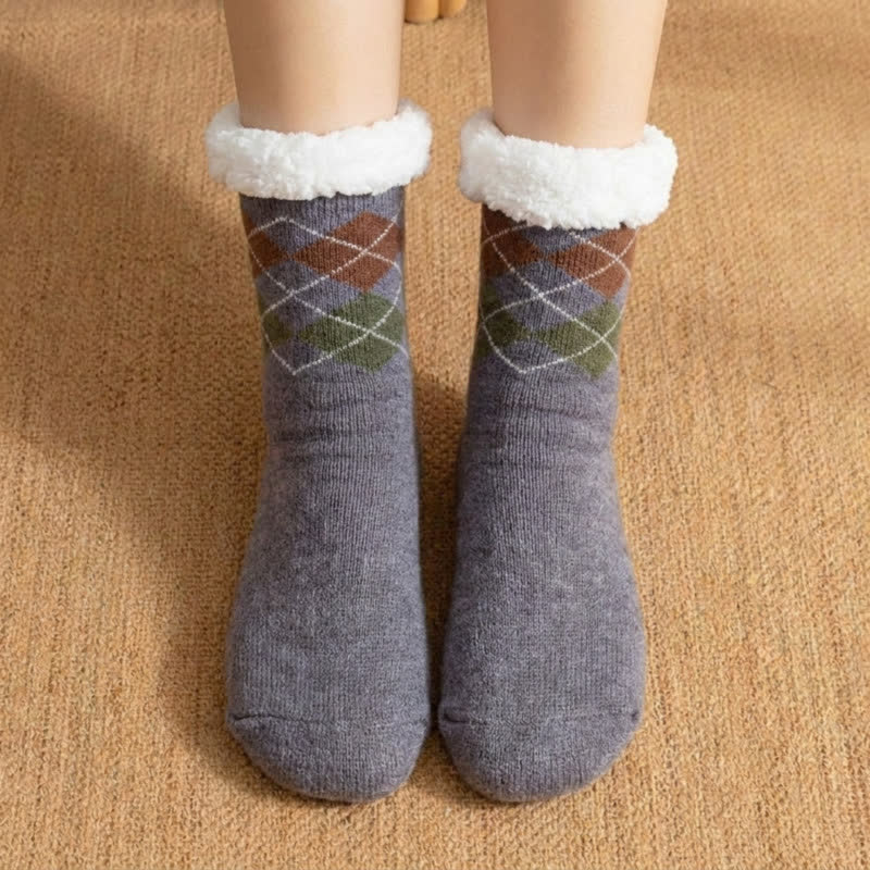 Chaussettes-chaussons tricotées à motif de chiot bleu-gris - Gris - EU36-40(US3-7) - image 2