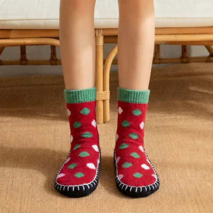 Chaussettes-chaussons antidérapantes à pois verts - Rouge - EU36-40(US3-7) - image 6