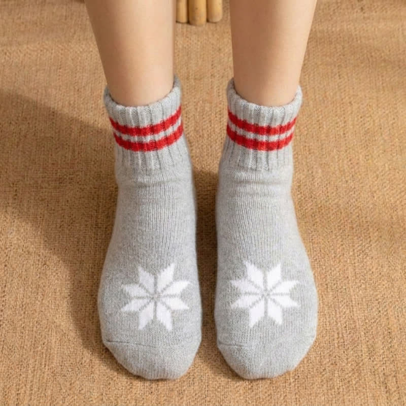 Chaussettes-chaussons antidérapantes à pois verts - Gris - EU36-40(US3-7) - image 5