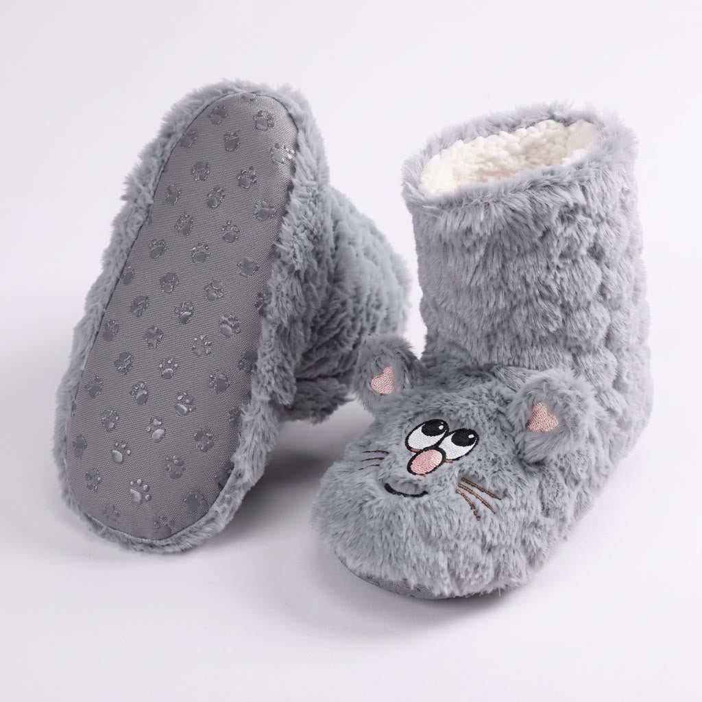Chaussettes-chaussons duveteuses à motif chat rose de dessin animé - image 9