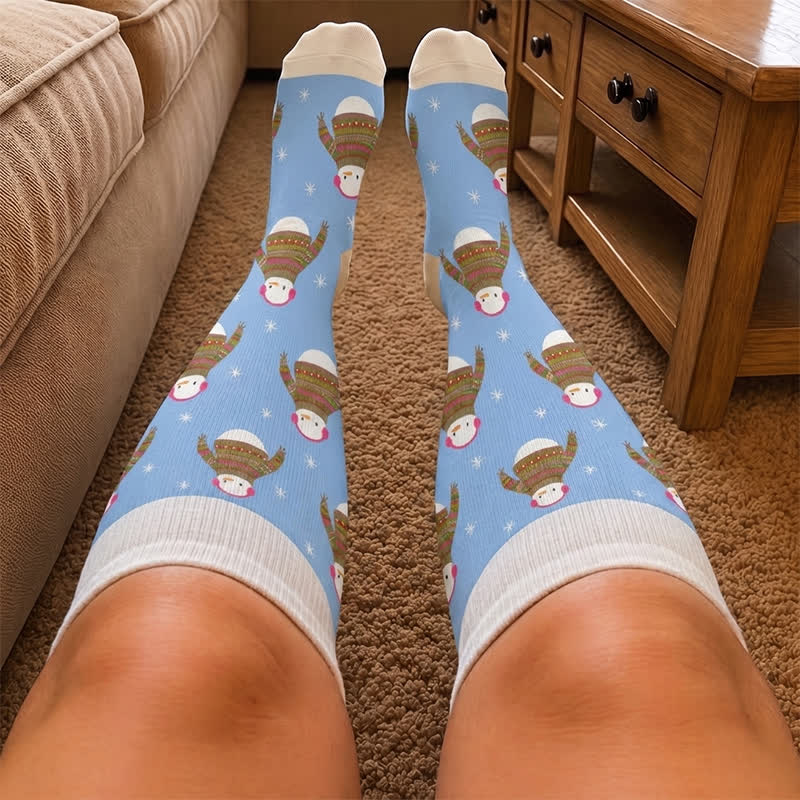 Chaussettes de compression pingouin de Noël grande taille - image 3