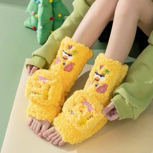 Chaussettes-chaussons à motif couronne rose fuchsia - image 0