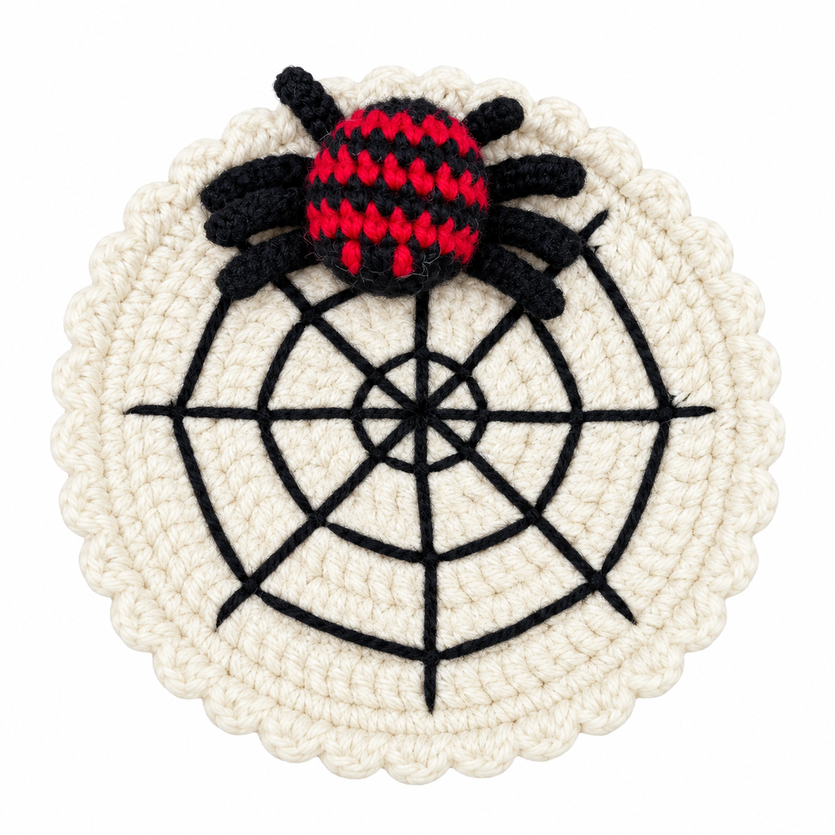 Dessous de verre araignée d'Halloween au crochet - Beige - One Size - image 5