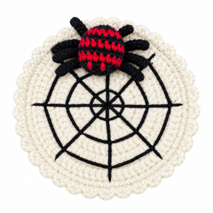 Dessous de verre araignée d'Halloween au crochet - Beige - One Size - image 5