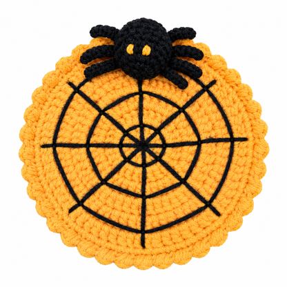 Dessous de verre araignée d'Halloween au crochet - Orange - One Size - image 6