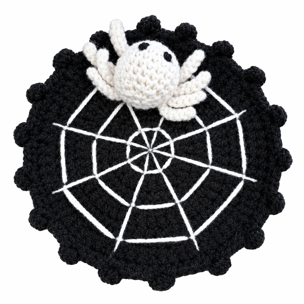 Dessous de verre araignée d'Halloween au crochet - Noir - One Size - image 7