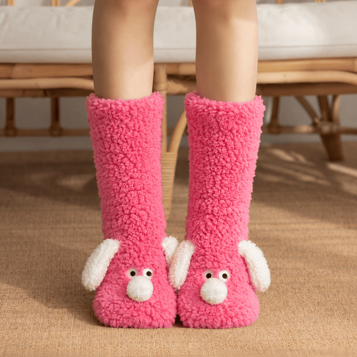 Chaussettes-chaussons d'intérieur en sherpa Cozy Puppy (2 paires) - Fuchsia - EU36-43(US3-9) - image 6
