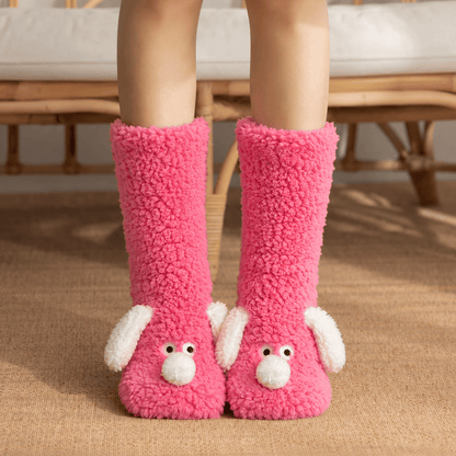 Chaussettes-chaussons d'intérieur en sherpa Cozy Puppy (2 paires) - Fuchsia - EU36-43(US3-9) - image 6