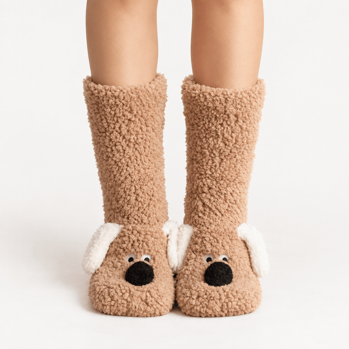 Chaussettes-chaussons d'intérieur en sherpa Cozy Puppy (2 paires) - Kaki - EU36-43(US3-9) - image 5