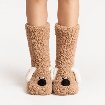 Chaussettes-chaussons d'intérieur en sherpa Cozy Puppy (2 paires) - Kaki - EU36-43(US3-9) - image 5